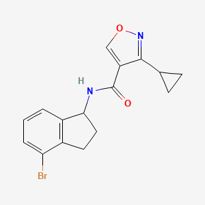 molecular formula C16H15BrN2O2 B6713744 N-(4-bromo-2,3-dihydro-1H-inden-1-yl)-3-cyclopropyl-1,2-oxazole-4-carboxamide 