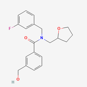 molecular formula C20H22FNO3 B6713765 N-[(3-fluorophenyl)methyl]-3-(hydroxymethyl)-N-(oxolan-2-ylmethyl)benzamide 