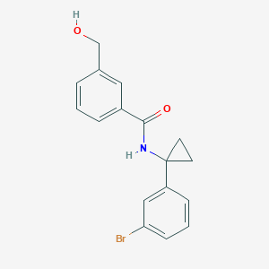 molecular formula C17H16BrNO2 B6713787 N-[1-(3-bromophenyl)cyclopropyl]-3-(hydroxymethyl)benzamide 