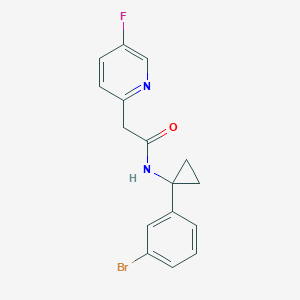 molecular formula C16H14BrFN2O B6713798 N-[1-(3-bromophenyl)cyclopropyl]-2-(5-fluoropyridin-2-yl)acetamide 