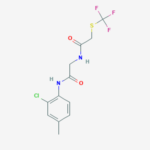 molecular formula C12H12ClF3N2O2S B6713852 N-(2-chloro-4-methylphenyl)-2-[[2-(trifluoromethylsulfanyl)acetyl]amino]acetamide 