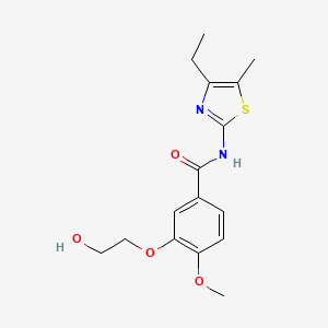 molecular formula C16H20N2O4S B6713882 N-(4-ethyl-5-methyl-1,3-thiazol-2-yl)-3-(2-hydroxyethoxy)-4-methoxybenzamide 