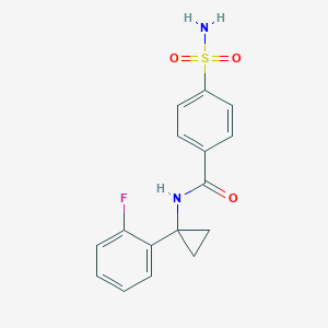 molecular formula C16H15FN2O3S B6713912 N-[1-(2-fluorophenyl)cyclopropyl]-4-sulfamoylbenzamide 
