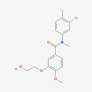 molecular formula C18H20ClNO4 B6713922 N-(3-chloro-4-methylphenyl)-3-(2-hydroxyethoxy)-4-methoxy-N-methylbenzamide 