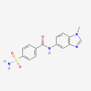molecular formula C15H14N4O3S B6713948 N-(1-methylbenzimidazol-5-yl)-4-sulfamoylbenzamide 