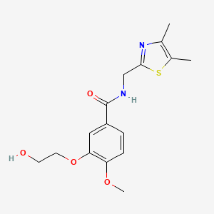 molecular formula C16H20N2O4S B6713951 N-[(4,5-dimethyl-1,3-thiazol-2-yl)methyl]-3-(2-hydroxyethoxy)-4-methoxybenzamide 