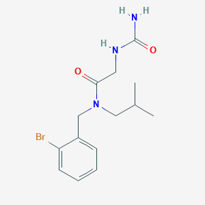molecular formula C14H20BrN3O2 B6713978 N-[(2-bromophenyl)methyl]-2-(carbamoylamino)-N-(2-methylpropyl)acetamide 