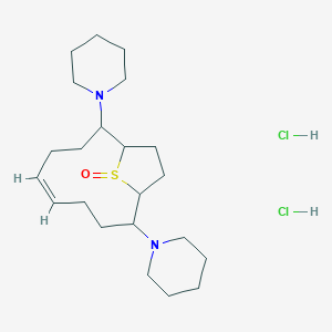 molecular formula C22H40Cl2N2OS B067140 2,9-Dipiperidino-13-thiabicyclo(8.2.1)tridec-5-ene 13-oxide dihydrochloride CAS No. 174198-19-7