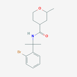 molecular formula C16H22BrNO2 B6714005 N-[2-(2-bromophenyl)propan-2-yl]-2-methyloxane-4-carboxamide 