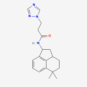 molecular formula C19H24N4O B6714006 N-(5,5-dimethyl-2,3,3a,4-tetrahydro-1H-acenaphthylen-1-yl)-3-(1,2,4-triazol-1-yl)propanamide 