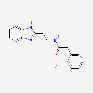 molecular formula C18H19N3OS B6714078 N-[2-(1H-benzimidazol-2-yl)ethyl]-2-(2-methylsulfanylphenyl)acetamide 