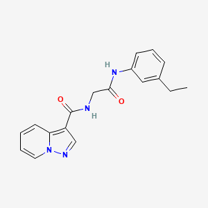 molecular formula C18H18N4O2 B6714125 N-[2-(3-ethylanilino)-2-oxoethyl]pyrazolo[1,5-a]pyridine-3-carboxamide 