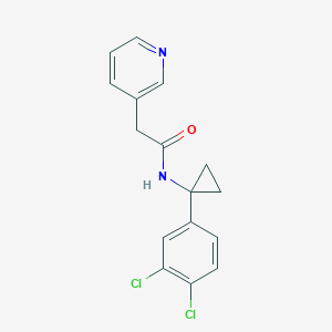 molecular formula C16H14Cl2N2O B6714135 N-[1-(3,4-dichlorophenyl)cyclopropyl]-2-pyridin-3-ylacetamide 