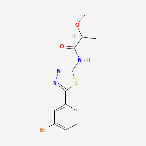 molecular formula C12H12BrN3O2S B6714148 N-[5-(3-bromophenyl)-1,3,4-thiadiazol-2-yl]-2-methoxypropanamide 