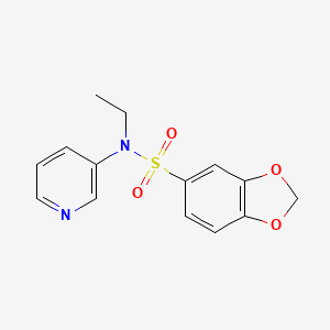 molecular formula C14H14N2O4S B6714182 N-ethyl-N-pyridin-3-yl-1,3-benzodioxole-5-sulfonamide 