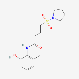 molecular formula C15H22N2O4S B6714274 N-(2-hydroxy-6-methylphenyl)-4-pyrrolidin-1-ylsulfonylbutanamide 