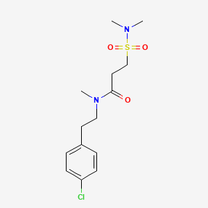 molecular formula C14H21ClN2O3S B6714281 N-[2-(4-chlorophenyl)ethyl]-3-(dimethylsulfamoyl)-N-methylpropanamide 