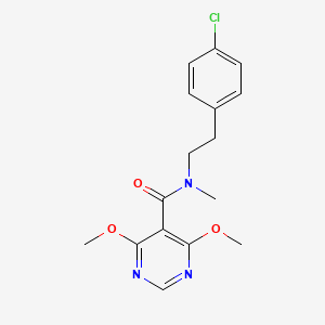 molecular formula C16H18ClN3O3 B6714317 N-[2-(4-chlorophenyl)ethyl]-4,6-dimethoxy-N-methylpyrimidine-5-carboxamide 