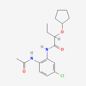 molecular formula C17H23ClN2O3 B6714355 N-(2-acetamido-5-chlorophenyl)-2-cyclopentyloxybutanamide 