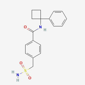 molecular formula C18H20N2O3S B6714418 N-(1-phenylcyclobutyl)-4-(sulfamoylmethyl)benzamide 