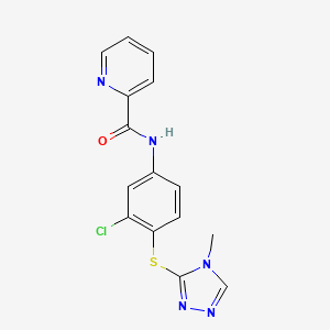 molecular formula C15H12ClN5OS B6714431 N-[3-chloro-4-[(4-methyl-1,2,4-triazol-3-yl)sulfanyl]phenyl]pyridine-2-carboxamide 