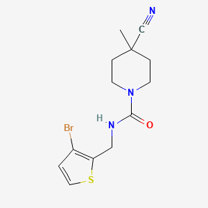 molecular formula C13H16BrN3OS B6714452 N-[(3-bromothiophen-2-yl)methyl]-4-cyano-4-methylpiperidine-1-carboxamide 