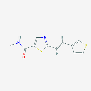 molecular formula C11H10N2OS2 B6714460 N-methyl-2-[(E)-2-thiophen-3-ylethenyl]-1,3-thiazole-5-carboxamide 