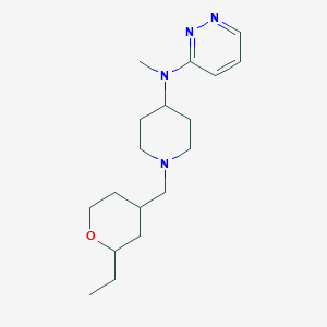 molecular formula C18H30N4O B6714520 N-[1-[(2-ethyloxan-4-yl)methyl]piperidin-4-yl]-N-methylpyridazin-3-amine 