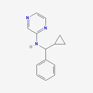 molecular formula C14H15N3 B6714522 N-[cyclopropyl(phenyl)methyl]pyrazin-2-amine 
