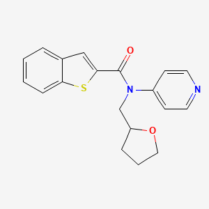 molecular formula C19H18N2O2S B6714559 N-(oxolan-2-ylmethyl)-N-pyridin-4-yl-1-benzothiophene-2-carboxamide 