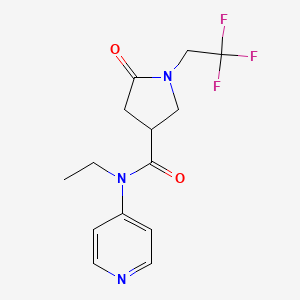molecular formula C14H16F3N3O2 B6714581 N-ethyl-5-oxo-N-pyridin-4-yl-1-(2,2,2-trifluoroethyl)pyrrolidine-3-carboxamide 