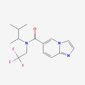 molecular formula C15H18F3N3O B6714616 N-(3-methylbutan-2-yl)-N-(2,2,2-trifluoroethyl)imidazo[1,2-a]pyridine-6-carboxamide 