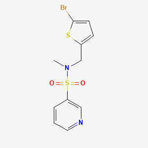 molecular formula C11H11BrN2O2S2 B6714632 N-[(5-bromothiophen-2-yl)methyl]-N-methylpyridine-3-sulfonamide 