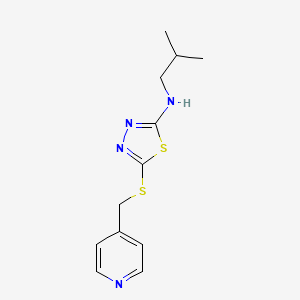 molecular formula C12H16N4S2 B6714755 N-(2-methylpropyl)-5-(pyridin-4-ylmethylsulfanyl)-1,3,4-thiadiazol-2-amine 