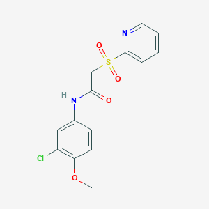 molecular formula C14H13ClN2O4S B6714780 N-(3-chloro-4-methoxyphenyl)-2-pyridin-2-ylsulfonylacetamide 