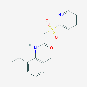 molecular formula C17H20N2O3S B6714811 N-(2-methyl-6-propan-2-ylphenyl)-2-pyridin-2-ylsulfonylacetamide 
