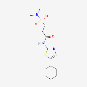 molecular formula C14H23N3O3S2 B6714830 N-(5-cyclohexyl-1,3-thiazol-2-yl)-3-(dimethylsulfamoyl)propanamide 