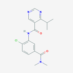 molecular formula C17H19ClN4O2 B6714863 N-[2-chloro-5-(dimethylcarbamoyl)phenyl]-4-propan-2-ylpyrimidine-5-carboxamide 