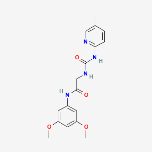 molecular formula C17H20N4O4 B6715068 N-(3,5-dimethoxyphenyl)-2-[(5-methylpyridin-2-yl)carbamoylamino]acetamide 