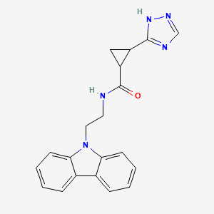molecular formula C20H19N5O B6715078 N-(2-carbazol-9-ylethyl)-2-(1H-1,2,4-triazol-5-yl)cyclopropane-1-carboxamide 