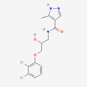 molecular formula C14H15Cl2N3O3 B6715116 N-[3-(2,3-dichlorophenoxy)-2-hydroxypropyl]-5-methyl-1H-pyrazole-4-carboxamide 