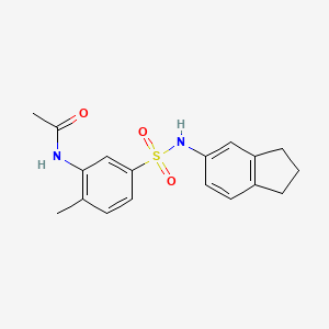 molecular formula C18H20N2O3S B6715135 N-[5-(2,3-dihydro-1H-inden-5-ylsulfamoyl)-2-methylphenyl]acetamide 