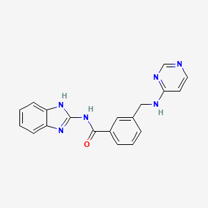 molecular formula C19H16N6O B6715209 N-(1H-benzimidazol-2-yl)-3-[(pyrimidin-4-ylamino)methyl]benzamide 