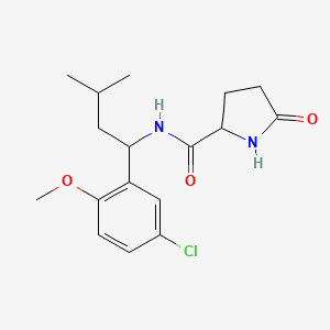 molecular formula C17H23ClN2O3 B6715214 N-[1-(5-chloro-2-methoxyphenyl)-3-methylbutyl]-5-oxopyrrolidine-2-carboxamide 