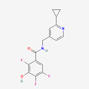 molecular formula C16H13F3N2O2 B6715217 N-[(2-cyclopropylpyridin-4-yl)methyl]-2,4,5-trifluoro-3-hydroxybenzamide 