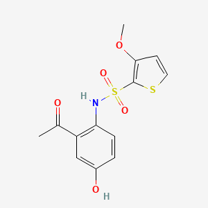 molecular formula C13H13NO5S2 B6715314 N-(2-acetyl-4-hydroxyphenyl)-3-methoxythiophene-2-sulfonamide 