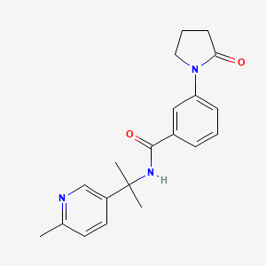 molecular formula C20H23N3O2 B6715326 N-[2-(6-methylpyridin-3-yl)propan-2-yl]-3-(2-oxopyrrolidin-1-yl)benzamide 