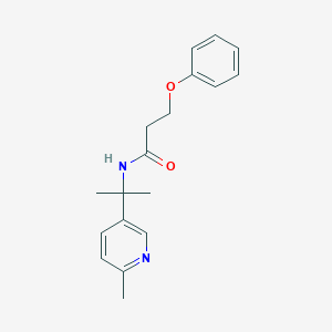 molecular formula C18H22N2O2 B6715337 N-[2-(6-methylpyridin-3-yl)propan-2-yl]-3-phenoxypropanamide 