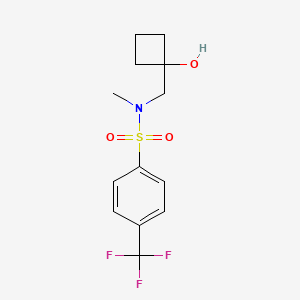 molecular formula C13H16F3NO3S B6715349 N-[(1-hydroxycyclobutyl)methyl]-N-methyl-4-(trifluoromethyl)benzenesulfonamide 