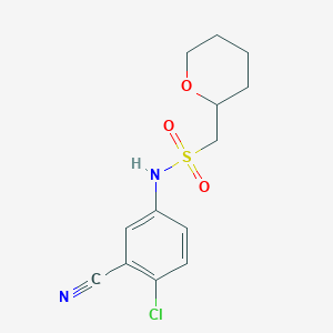 molecular formula C13H15ClN2O3S B6715385 N-(4-chloro-3-cyanophenyl)-1-(oxan-2-yl)methanesulfonamide 